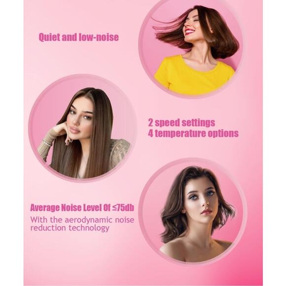 NWT Hair High Speed Brushless Motor 1600W Negative Ionic Low Noise Blow Dryer - Picture 6 of 7